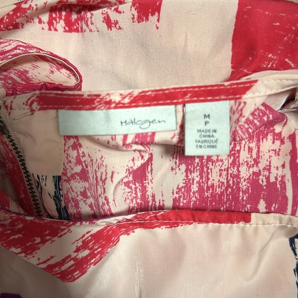 Halogen Lightweight Pink & Red Color Block Sleeveless Shift Dress Size Medium P - Picture 6 of 7